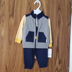 Carter's 6 month 3 piece blue and yellow outfit